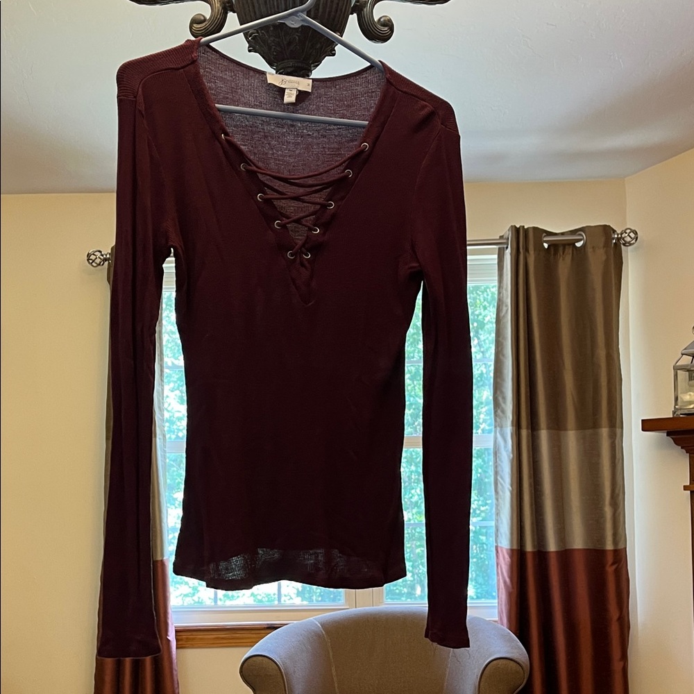 Jessica Simpson Deep Red Lace-Up top